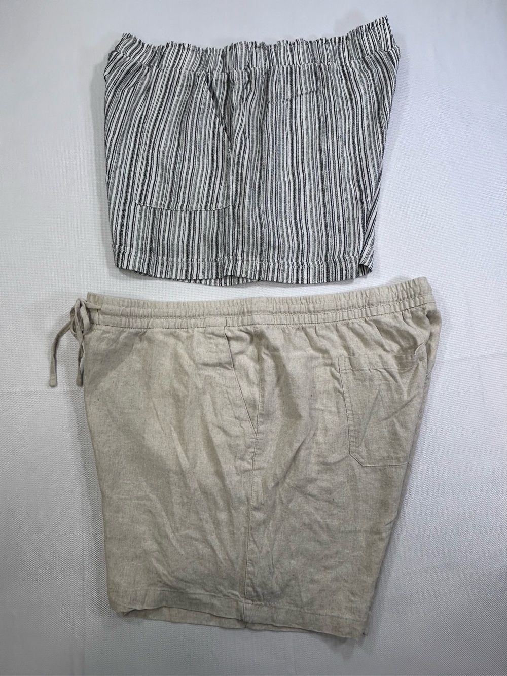 2 Pc Linen Blend Shorts Bundle XXL 20 Old Navy + Time and Tru Coastal Summer - Picture 7 of 7